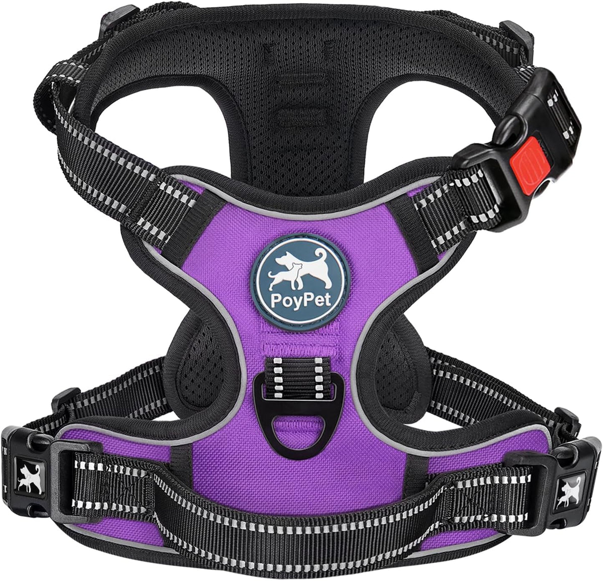No Pull Dog Harness Medium with Front Clip & Neck Release Buckle