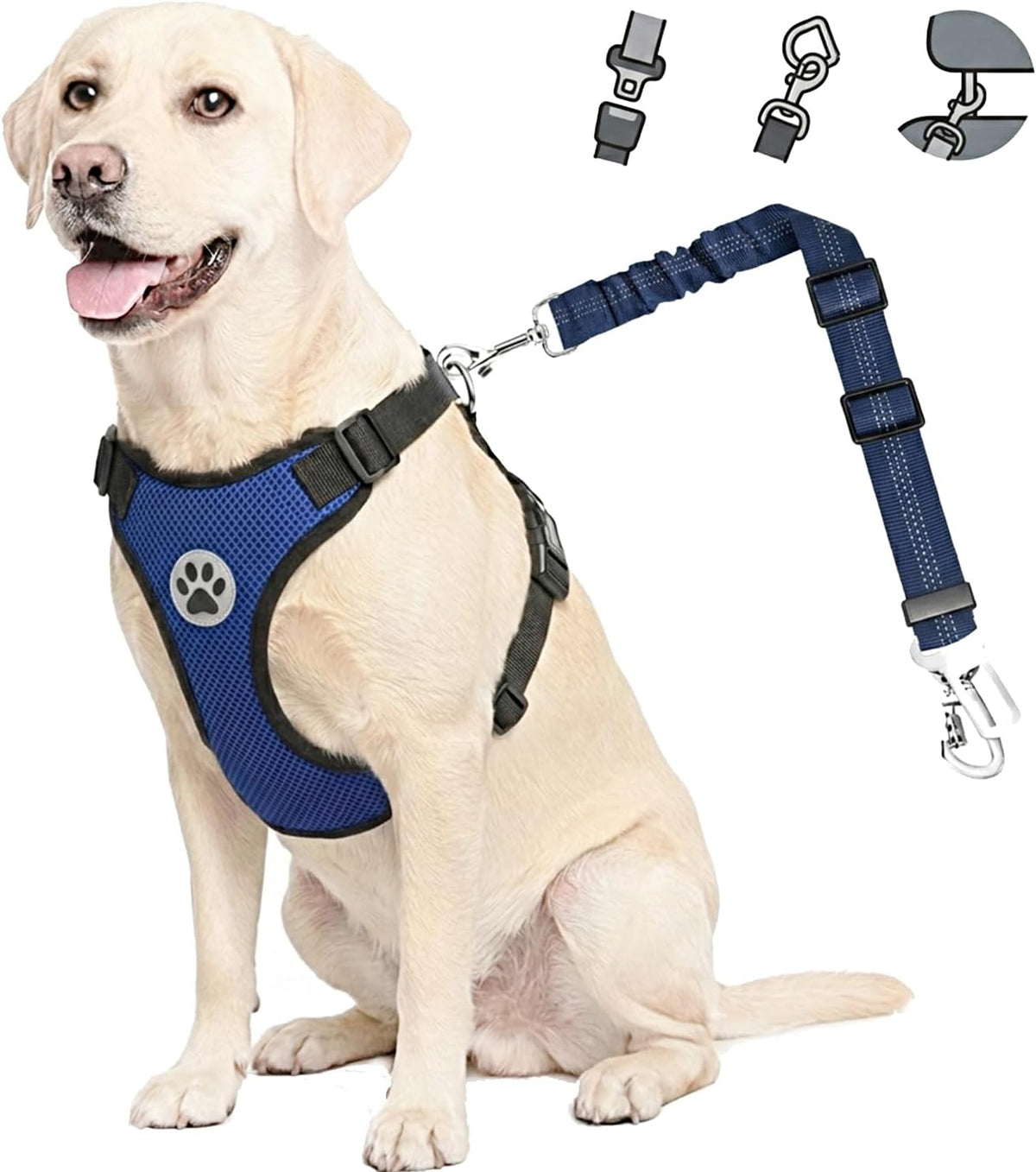 SafeRide™ - 2-in-1 Dog Safety Car Harness & Seatbelt ,Size: Medium